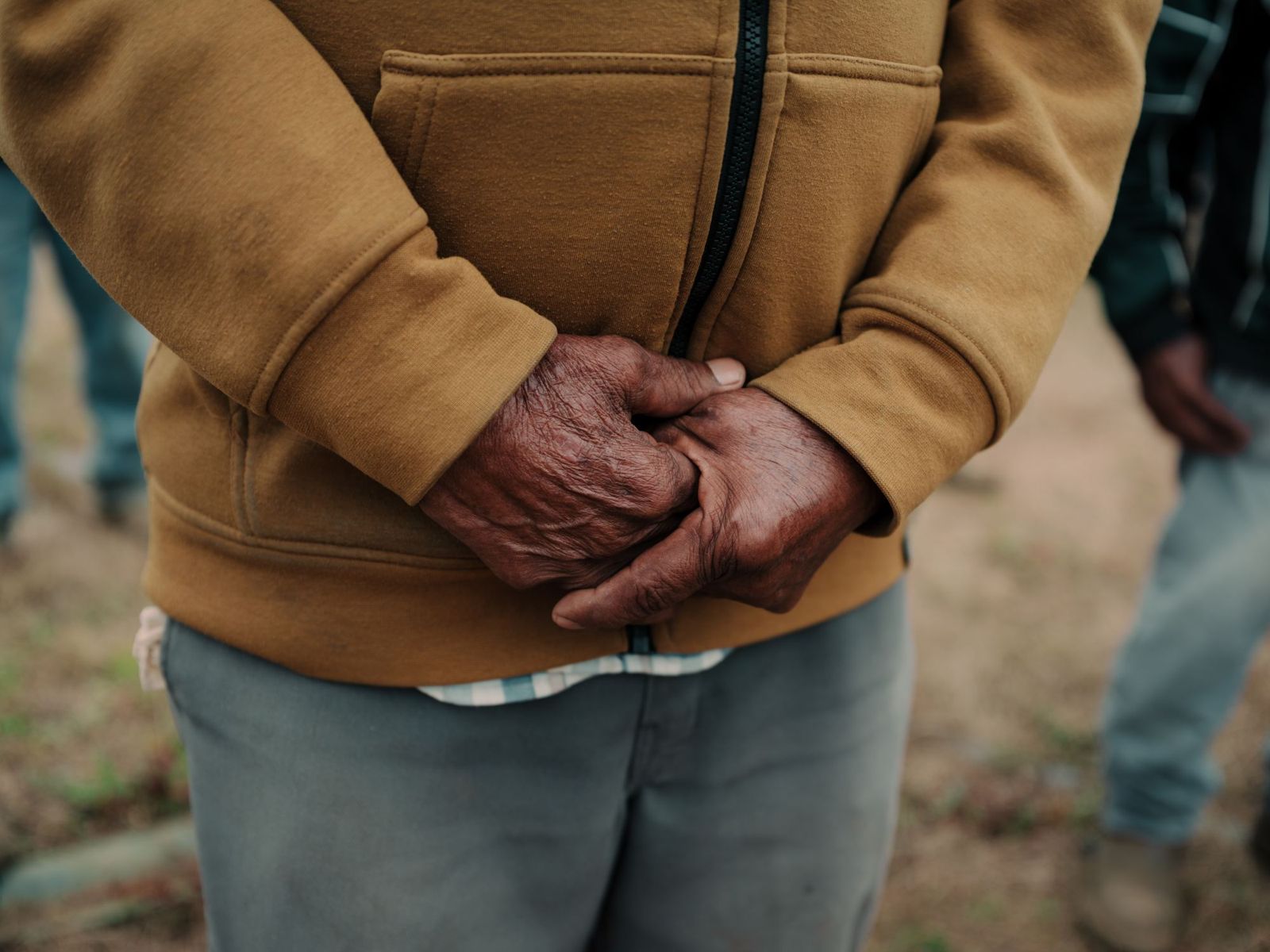 A worker's hands, California